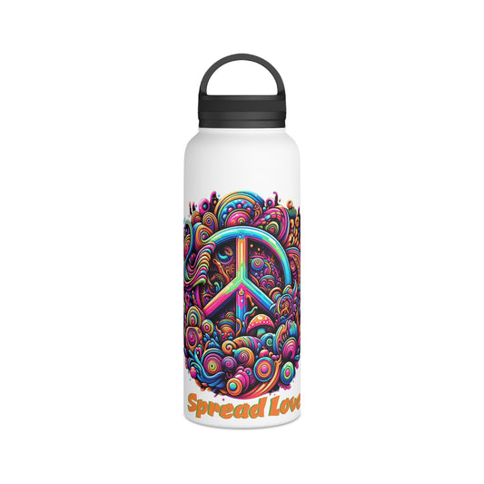 Peace & Love Stainless Steel Water Bottle